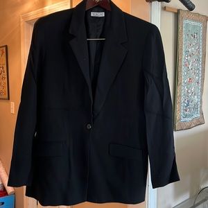 Talbots classic black wool, lined blazer